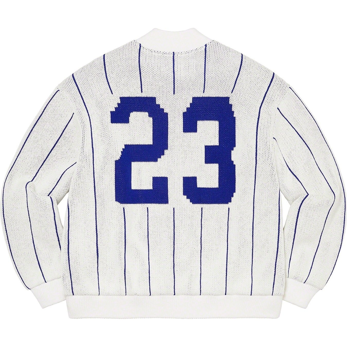 Supreme Pinstripe Varsity Zip Up Sweater (SS23) - $198