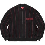 Supreme Pinstripe Varsity Zip Up Sweater (SS23)