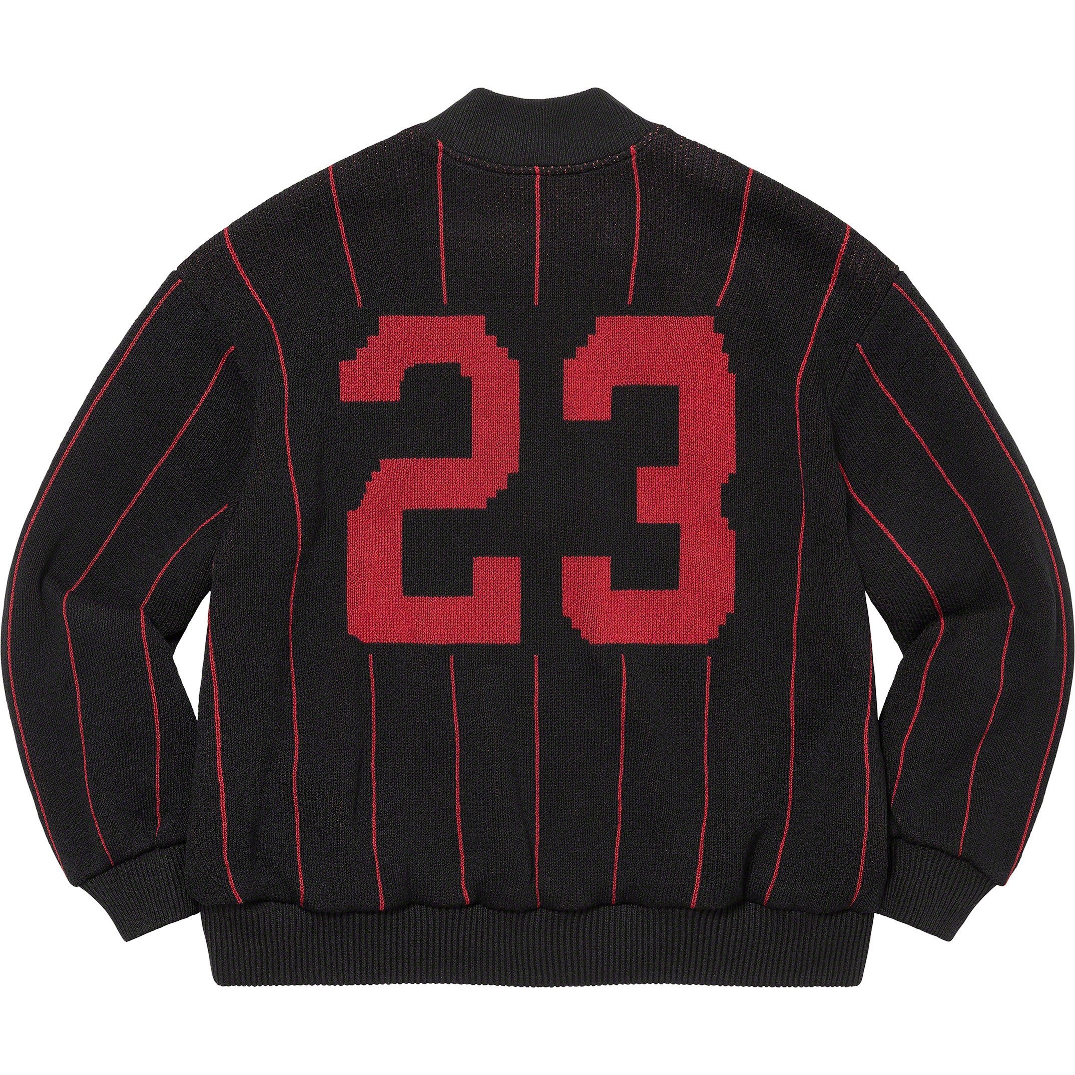 Supreme Pinstripe Varsity Zip Up Sweater (SS23) - $198