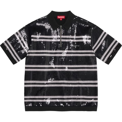 Sequin Stripe Zip Polo - spring/summer 2023 - Supreme