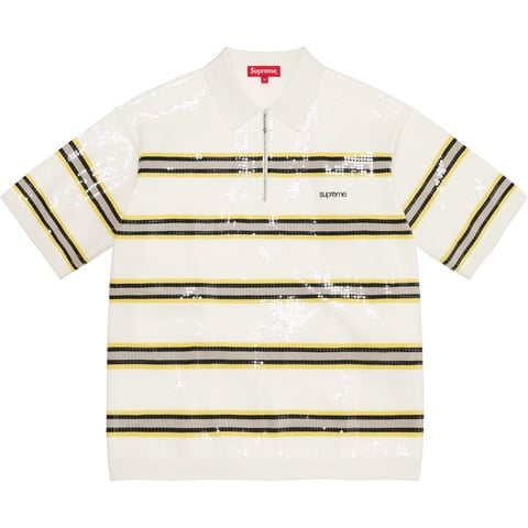 Sequin Stripe Zip Polo - spring/summer 2023 - Supreme