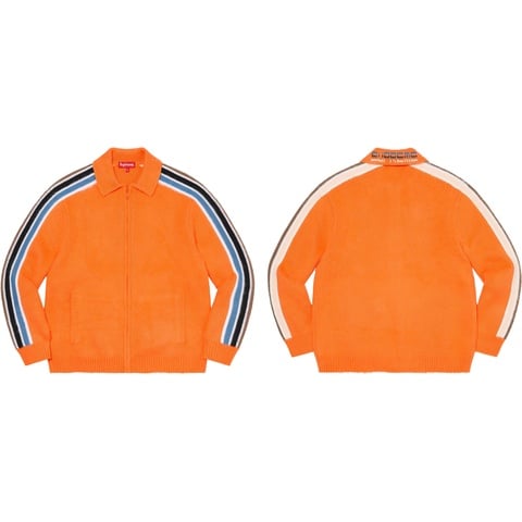 Supreme Sleeve Stripe Zip Up Sweater - [hidden]