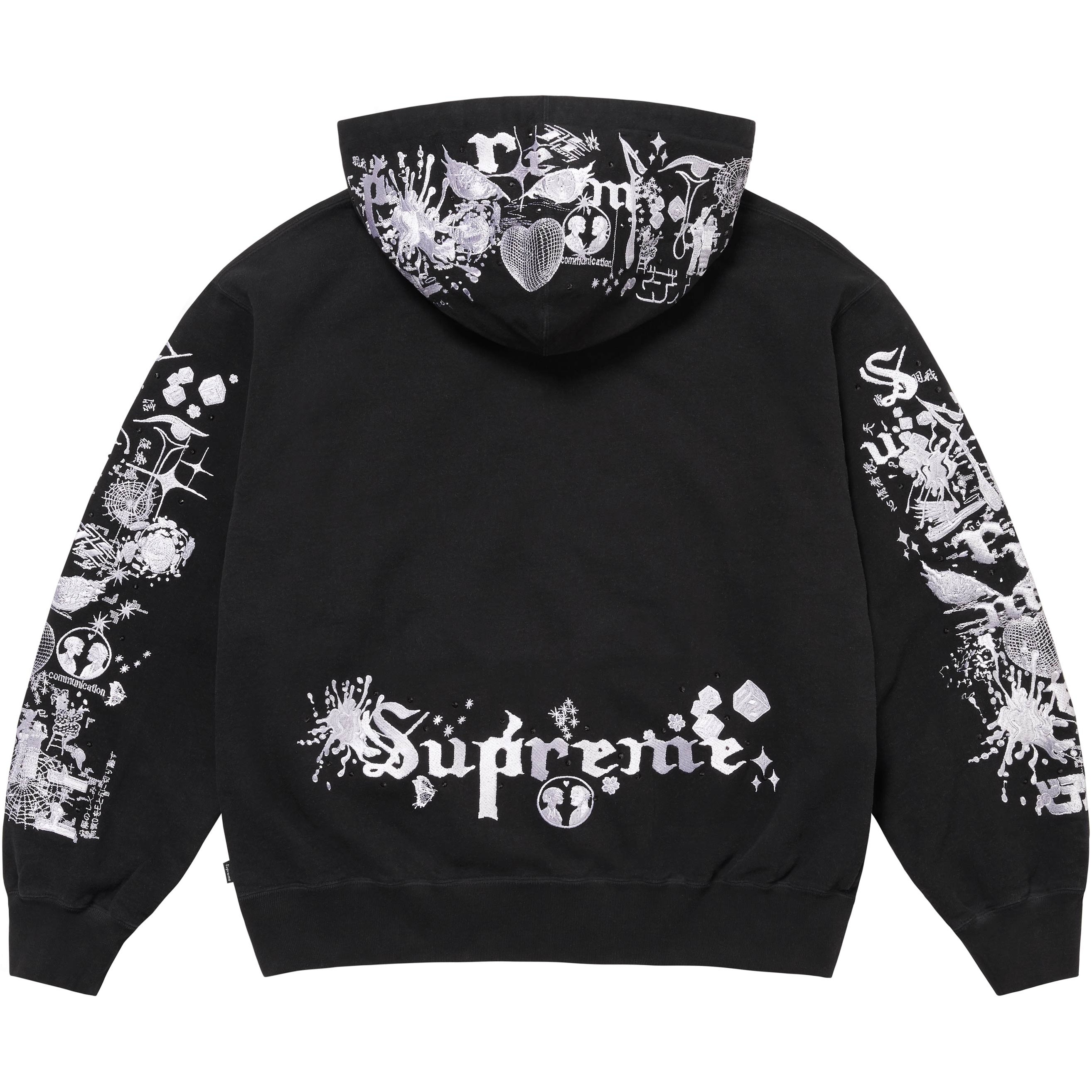 Supreme AOI Zip Up Hooded Sweatshirt (SS24) - Black - $198