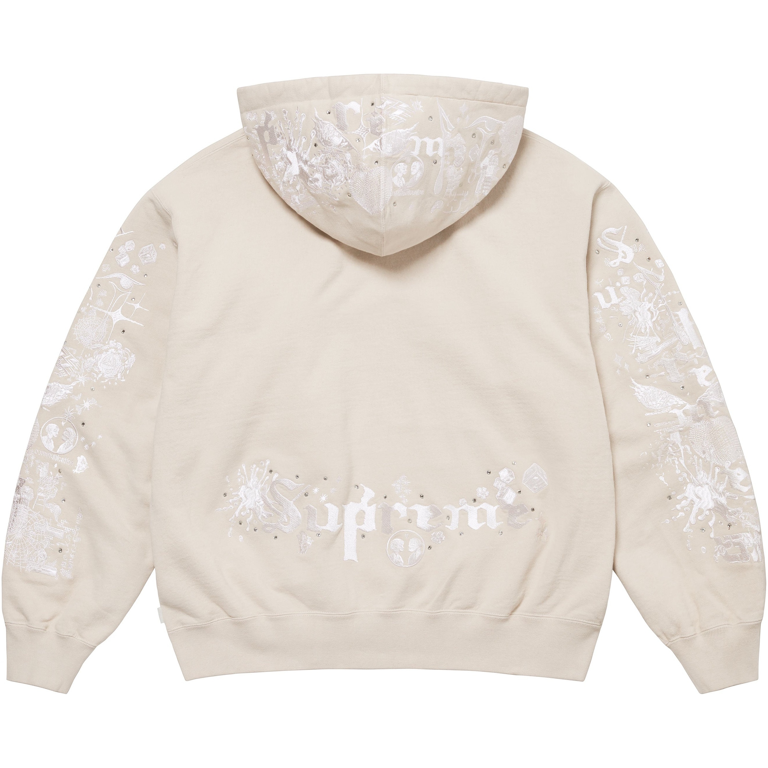 Supreme AOI Zip Up Hooded Sweatshirt (SS24) - Natural - $198