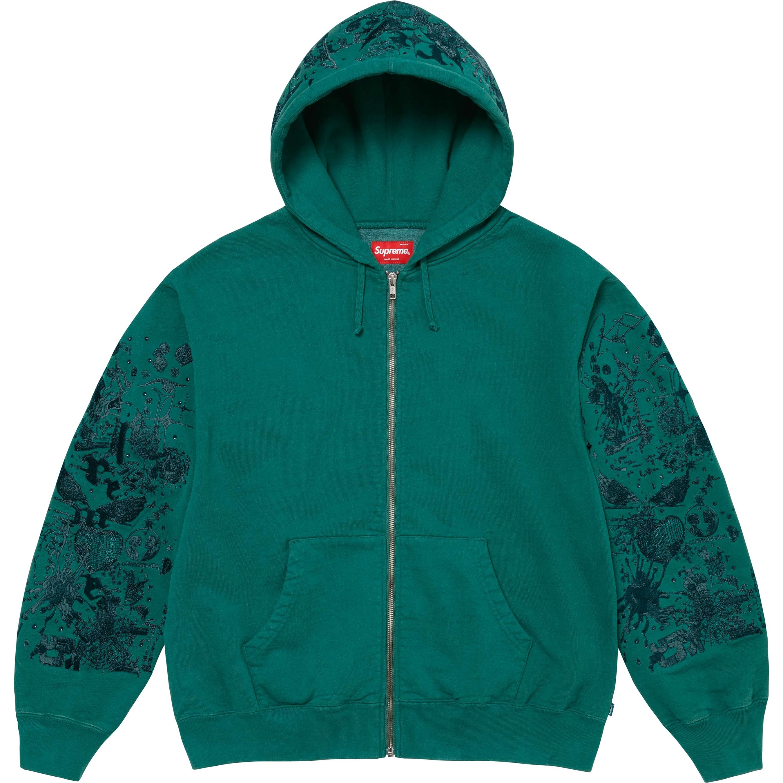 Supreme AOI Zip Up Hooded Sweatshirt (SS24) - Teal - $198