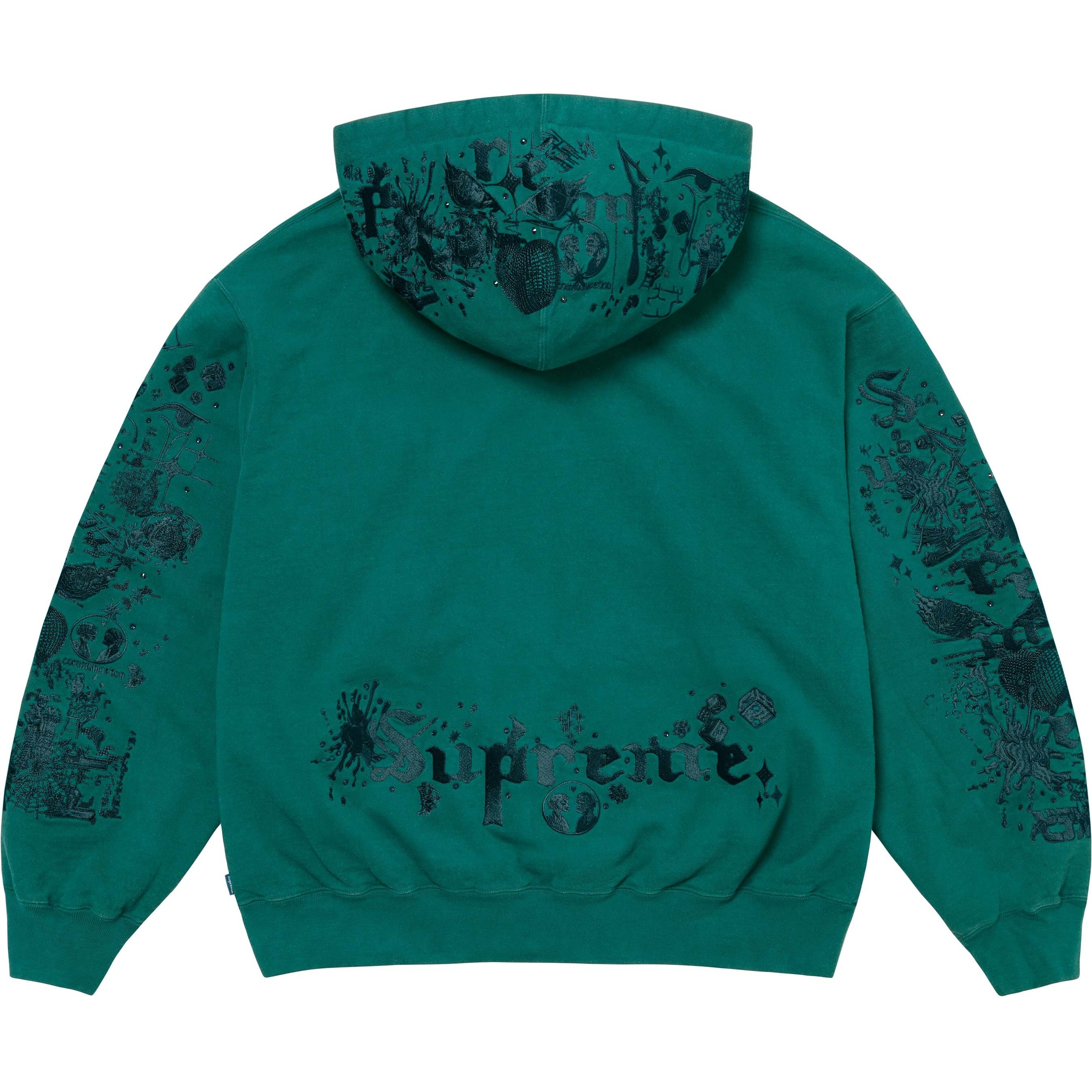 Supreme AOI Zip Up Hooded Sweatshirt (SS24) - Teal - $198