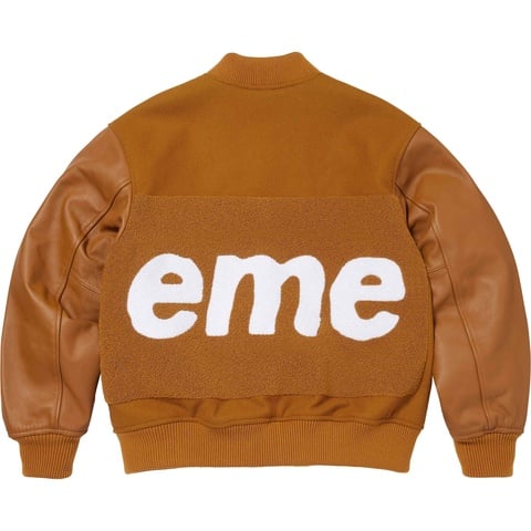 Supreme Big Logo Chenille Varsity Jacket - Mustard