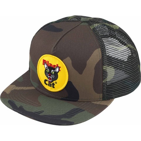 Supreme Black Cat Mesh Back 5-Panel - Woodland Camo