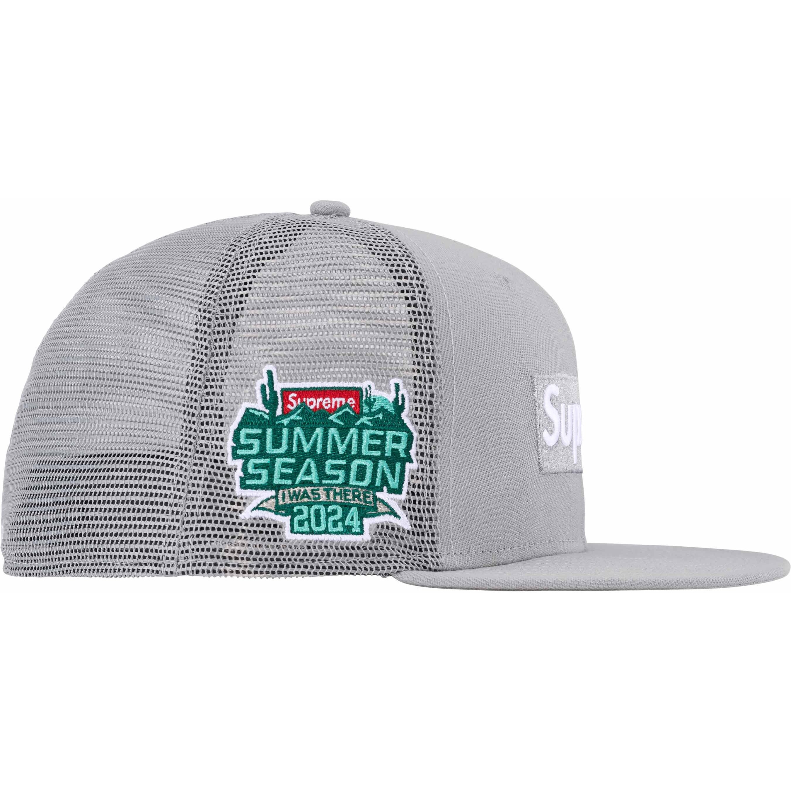 Supreme Box Logo Mesh Back New Era (SS24) - Grey - $54