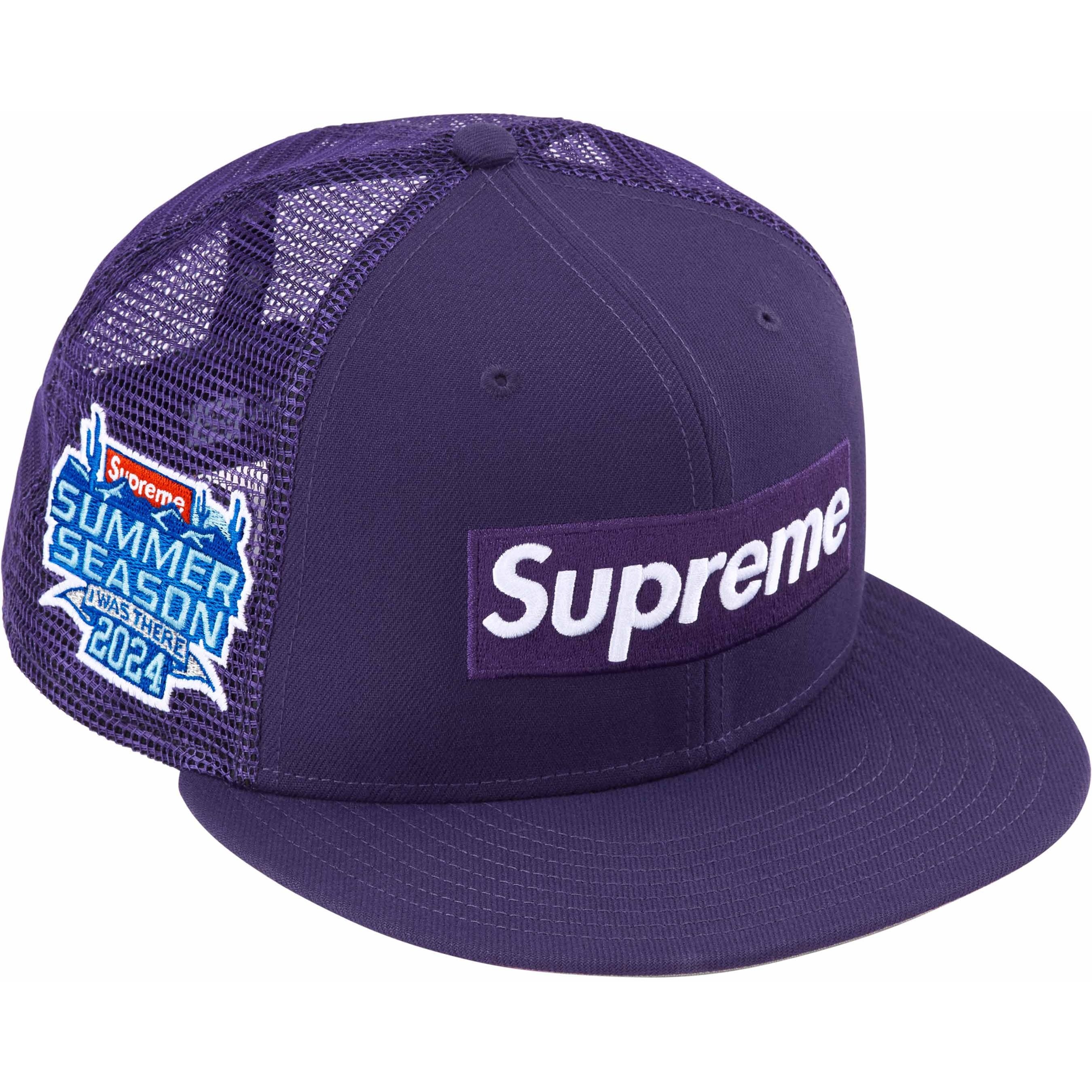 Supreme Box Logo Mesh Back New Era (SS24) - Purple - $54