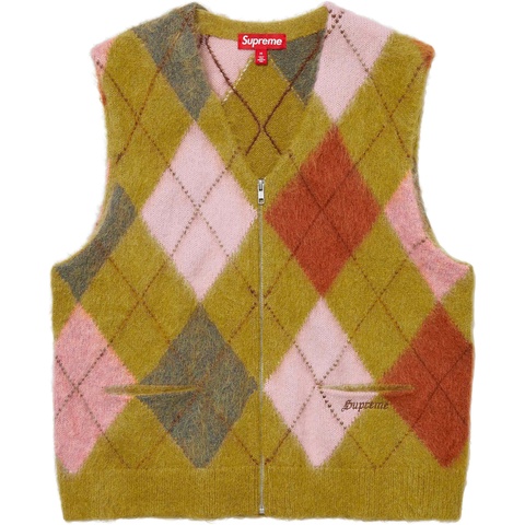 Brushed Argyle Zip Up Vest - spring/summer 2024 - Supreme