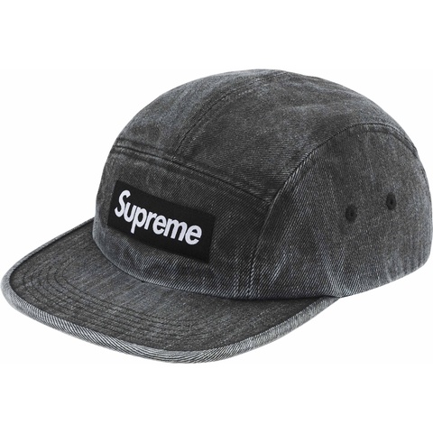 Supreme Coated Denim Camp Cap - Black