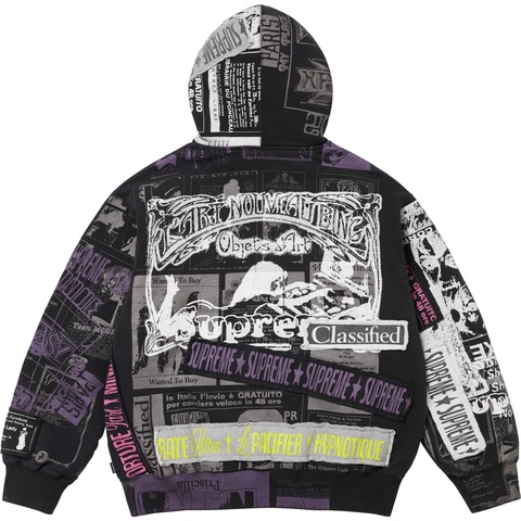 Supreme Collage Zip Up Hooded Sweatshirt - Black