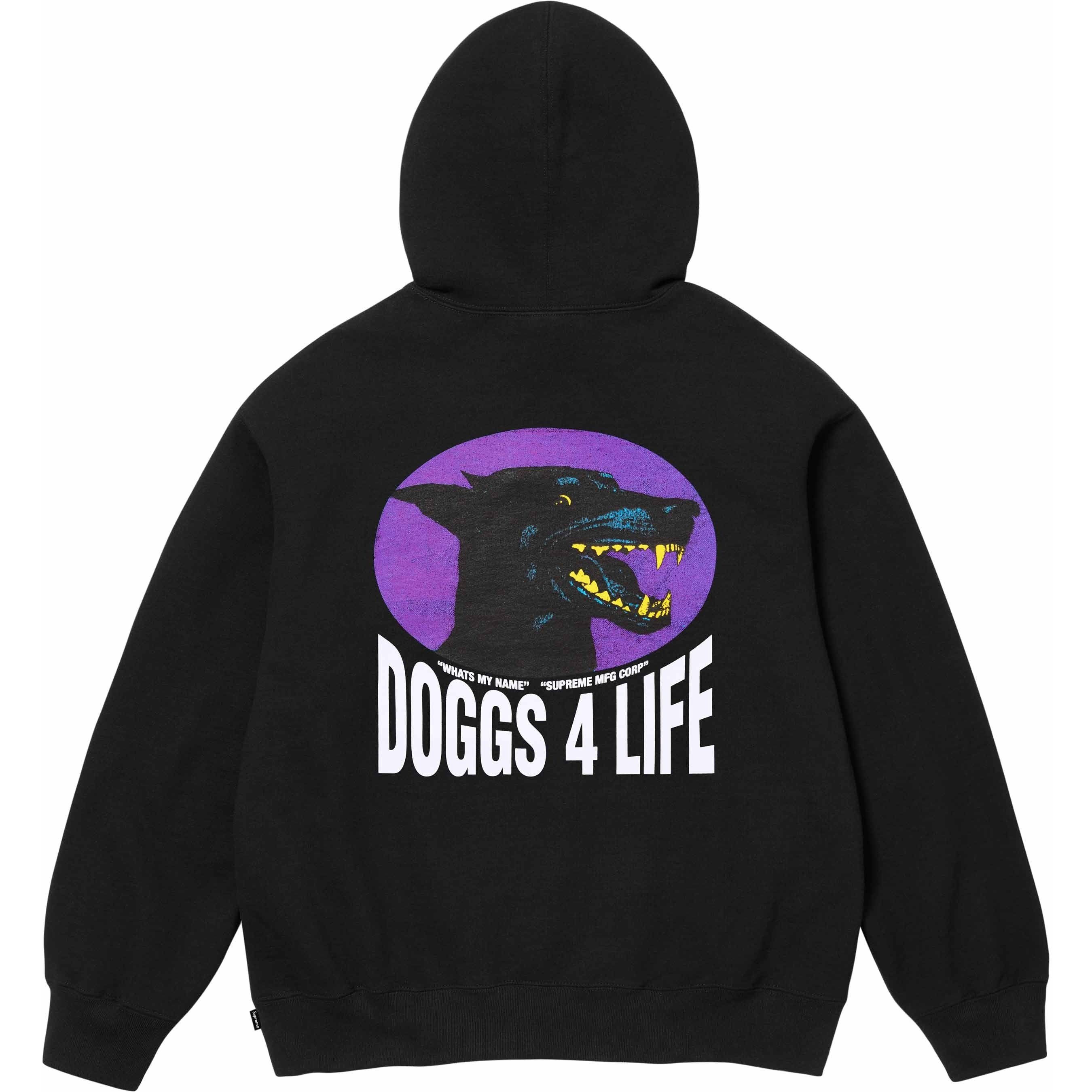 Supreme Doggs Hooded Sweatshirt (SS24) - Black - $158