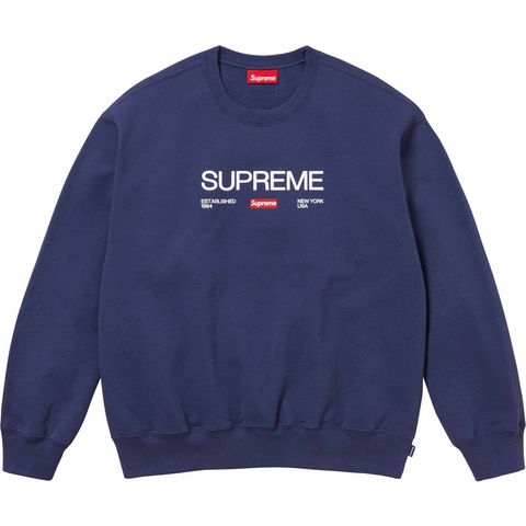 Supreme Established Crewneck - Washed Navy