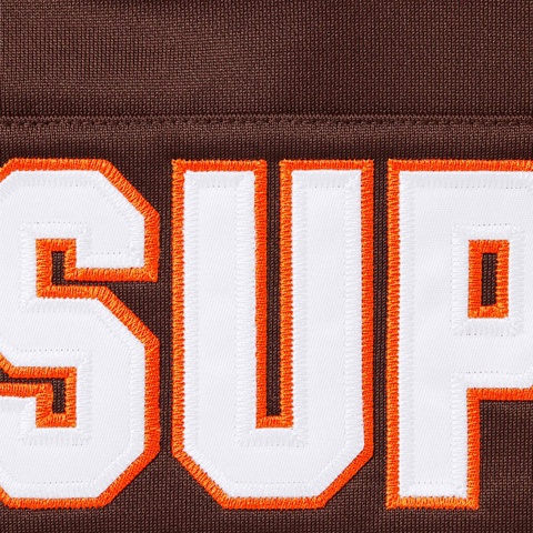 Supreme Football Zip Up Hooded Sweatshirt - Brown