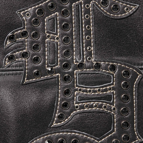 Supreme Gem Studded Leather Jacket - Black