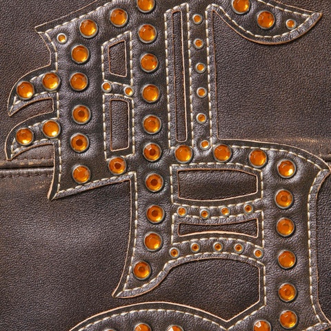 Supreme Gem Studded Leather Jacket - Brown