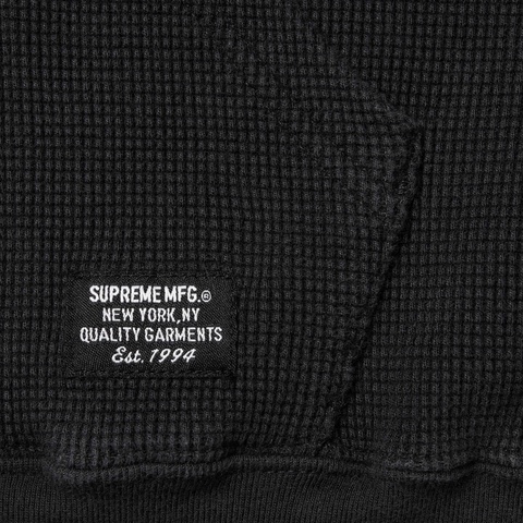 Supreme Hooded Zip Up Thermal - Black