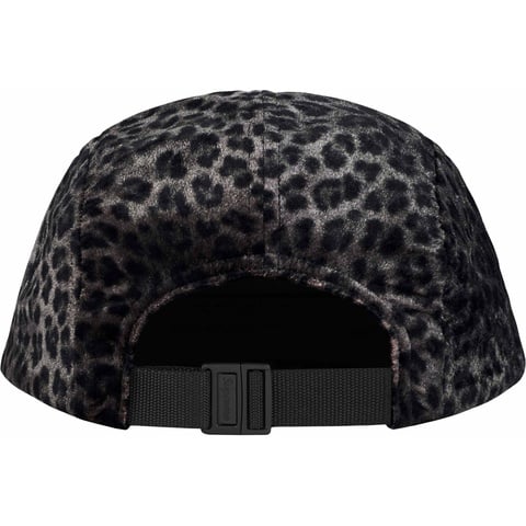 Supreme Leopard Velvet Camp Cap - Black