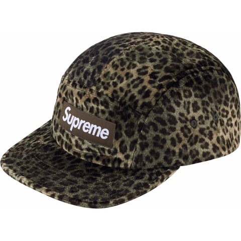 Supreme Leopard Velvet Camp Cap - Olive