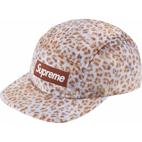 Supreme Leopard Velvet Camp Cap - Tan