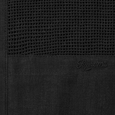 Supreme Mesh Panel Linen S/S Shirt - Black