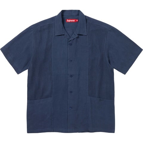 日*丸様 Supreme Mesh Panel Linen S/S Shirt Mesh Panel Linen S/S Shirt - spring/summer 2024 - Supreme