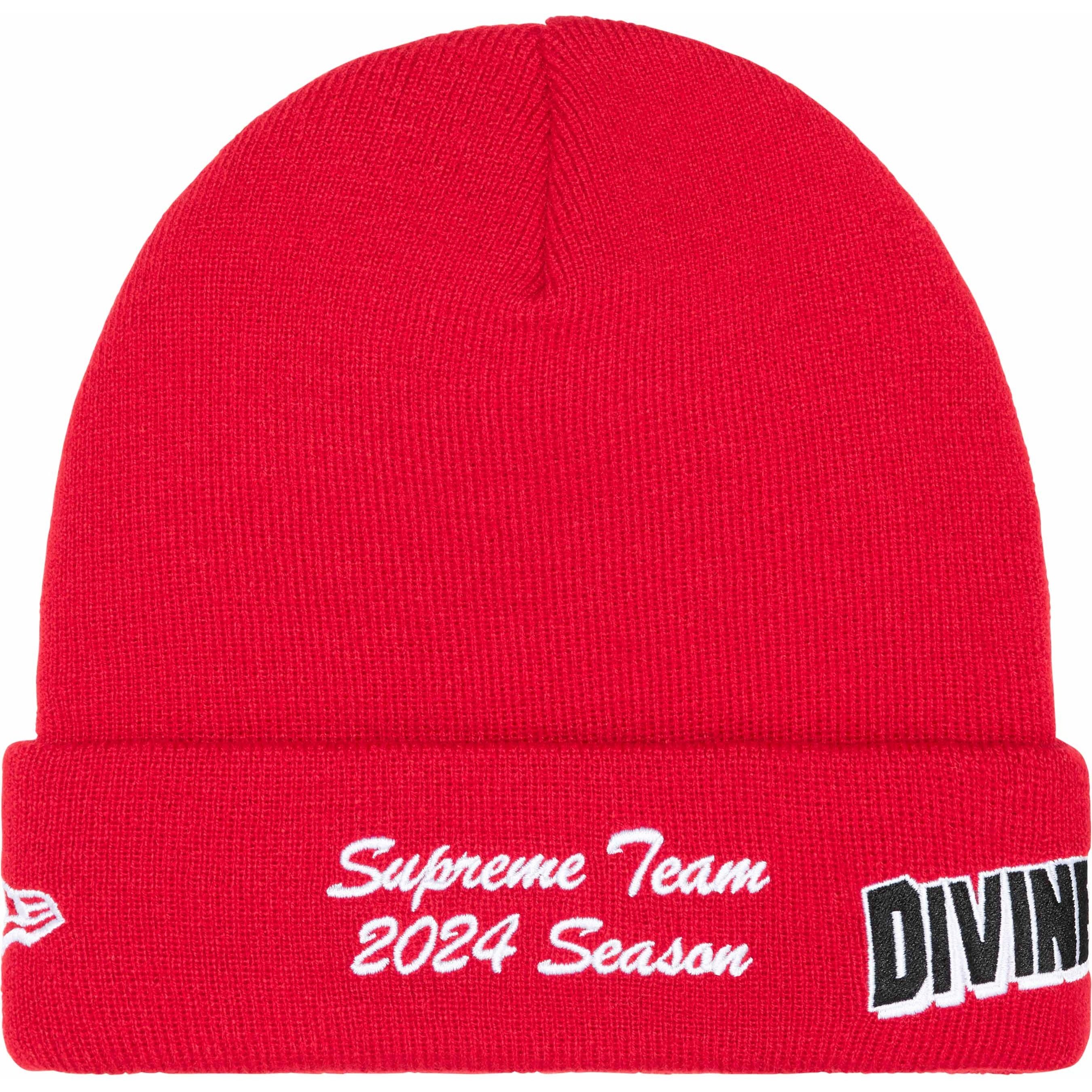 Supreme New Era Salvation Beanie (SS24) - Red - $40