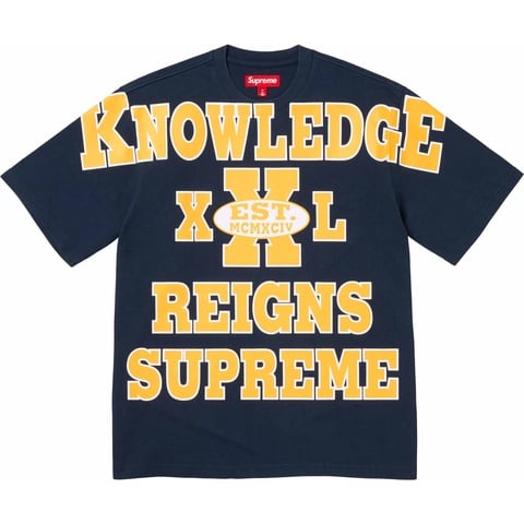 Supreme Overprint Knowledge S/S Top - Navy
