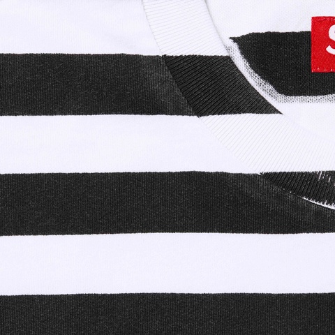 Supreme Overprint Stripe S/S Top - Black