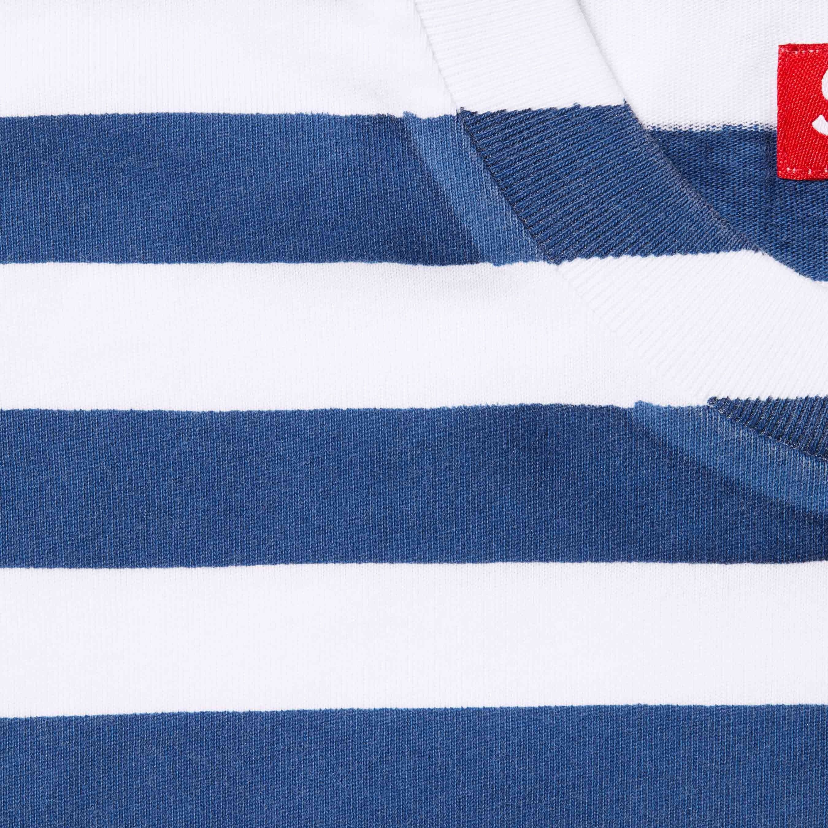 Supreme Overprint Stripe S S Top (SS24) - Navy - $88