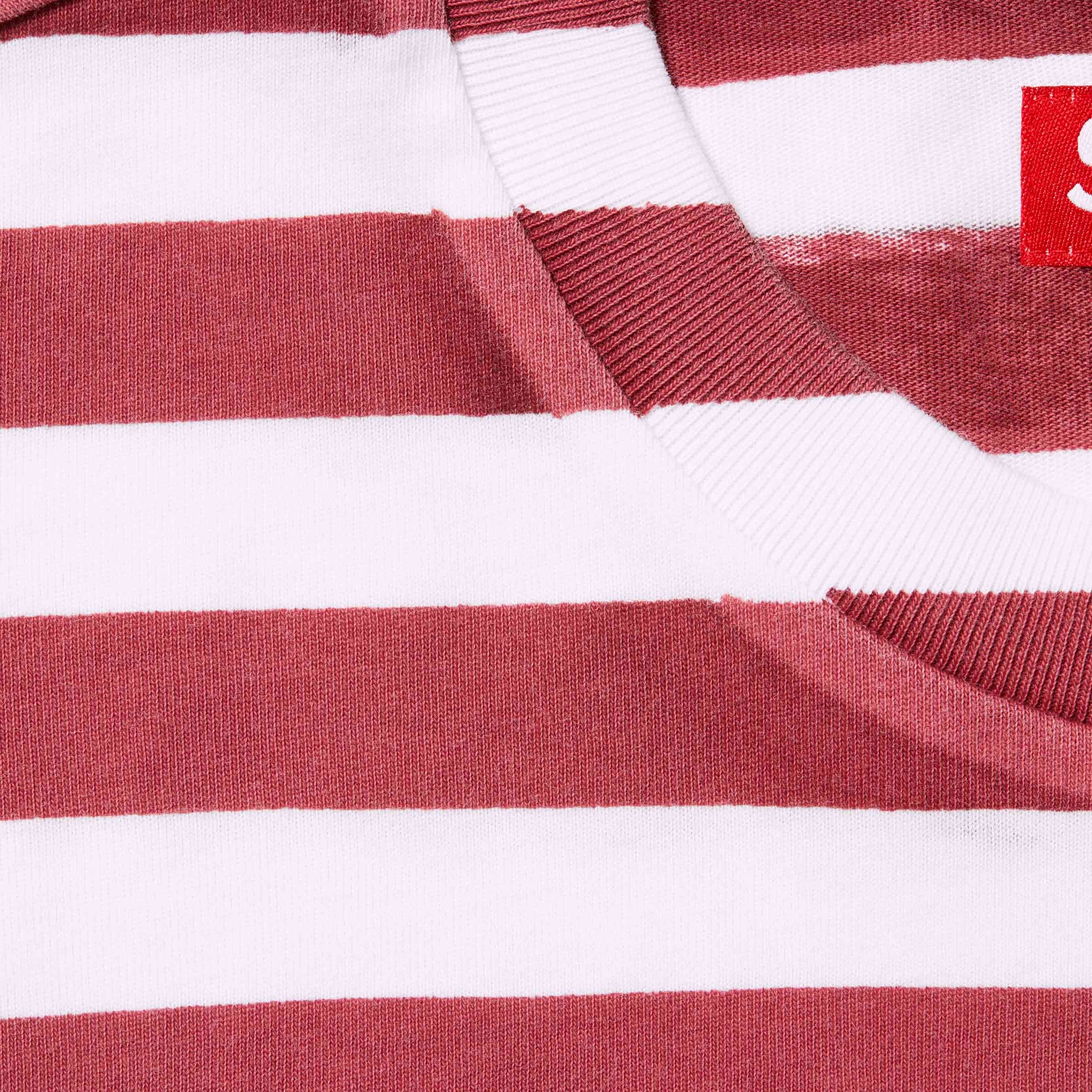 Supreme Overprint Stripe S S Top (SS24) - Red - $88