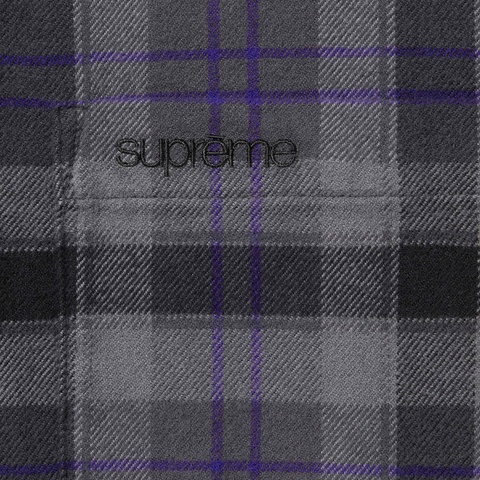 Supreme Plaid Flannel Shirt - Black