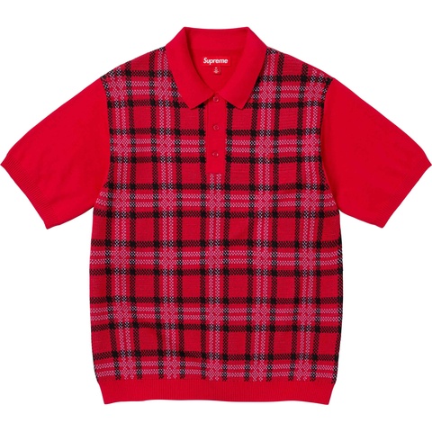 トップス Supreme Plaid knit ss Polo M Supreme Plaid Knit S/S Polo Black Men's - SS24 - US