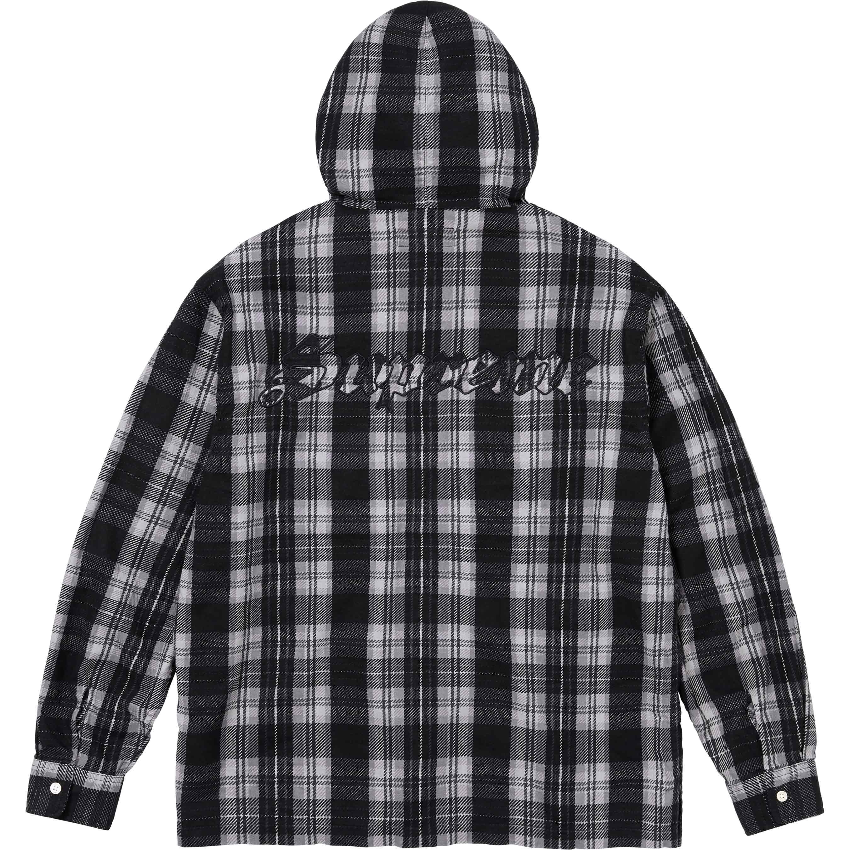 Supreme Printed Hooded Flannel Shirt (SS24) - $138