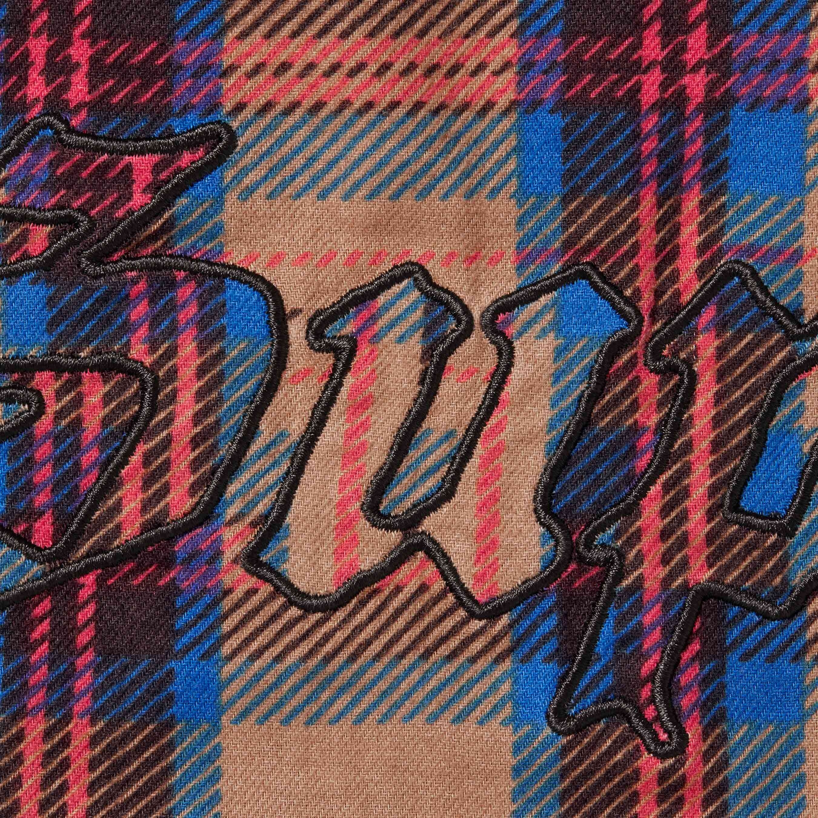 Supreme Printed Hooded Flannel Shirt (SS24) - Tan - $138