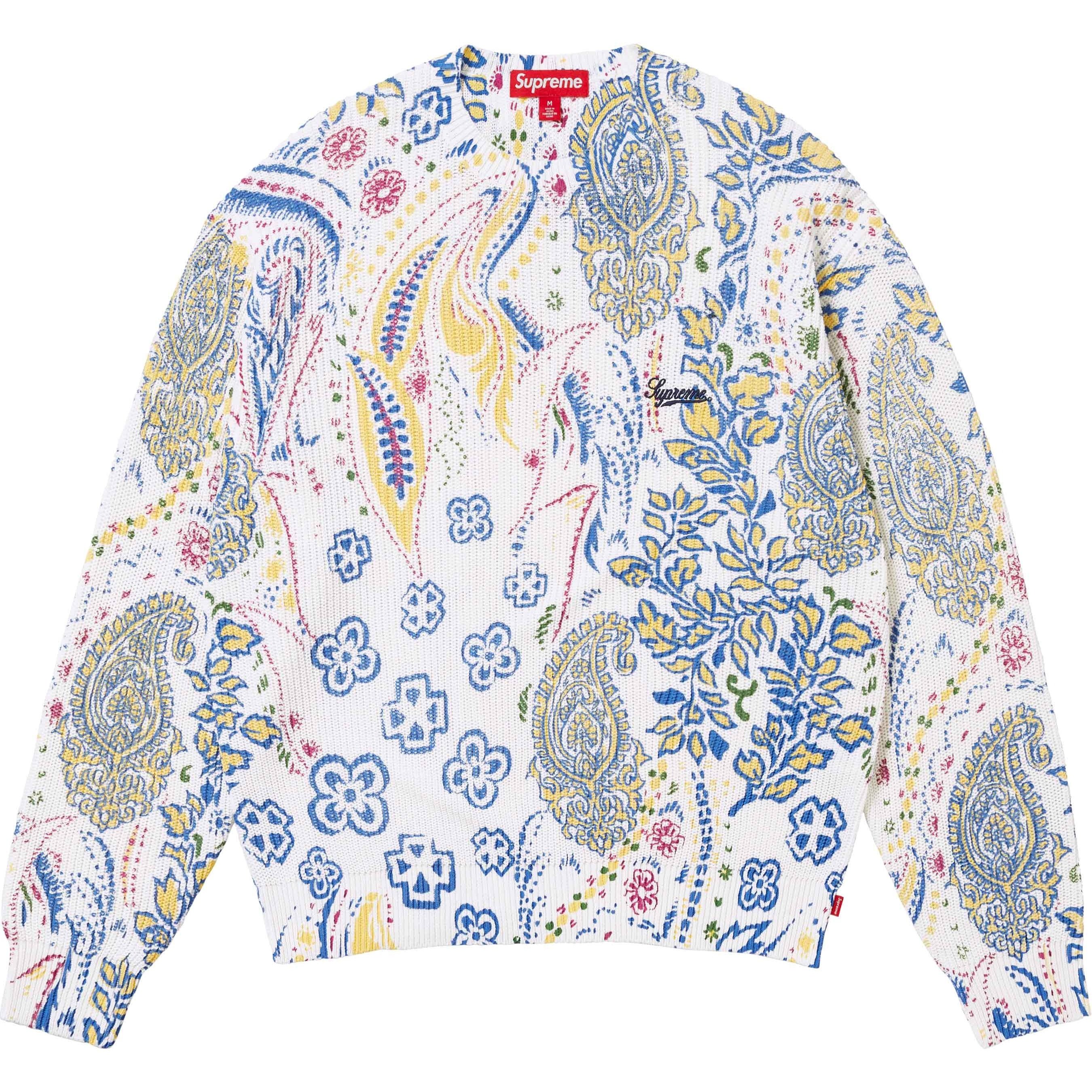 Supreme Printed Paisley Sweater (SS24) - White - $138