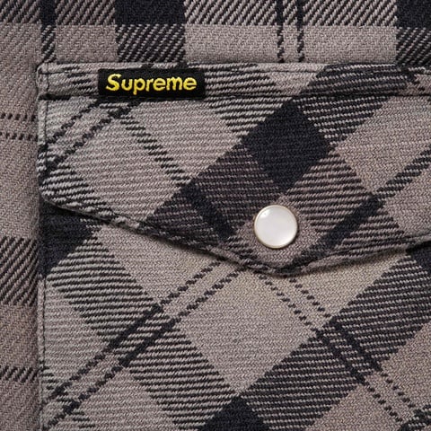 Supreme Quilted Flannel Snap Shirt - Black