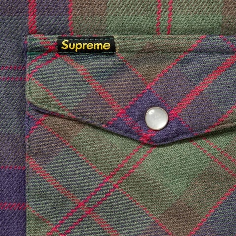 Supreme Quilted Flannel Snap Shirt - Green