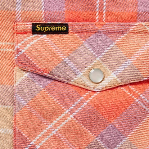 Supreme Quilted Flannel Snap Shirt - Orange
