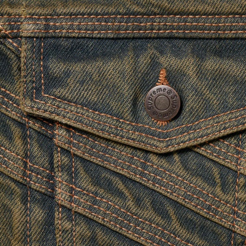 Supreme S Logo Denim Trucker Jacket - Dirty