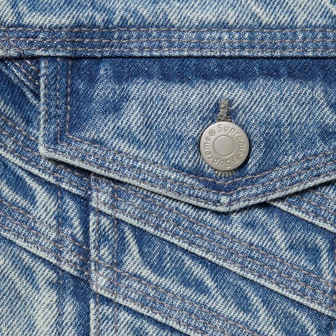 Supreme S Logo Denim Trucker Jacket - Washed Blue