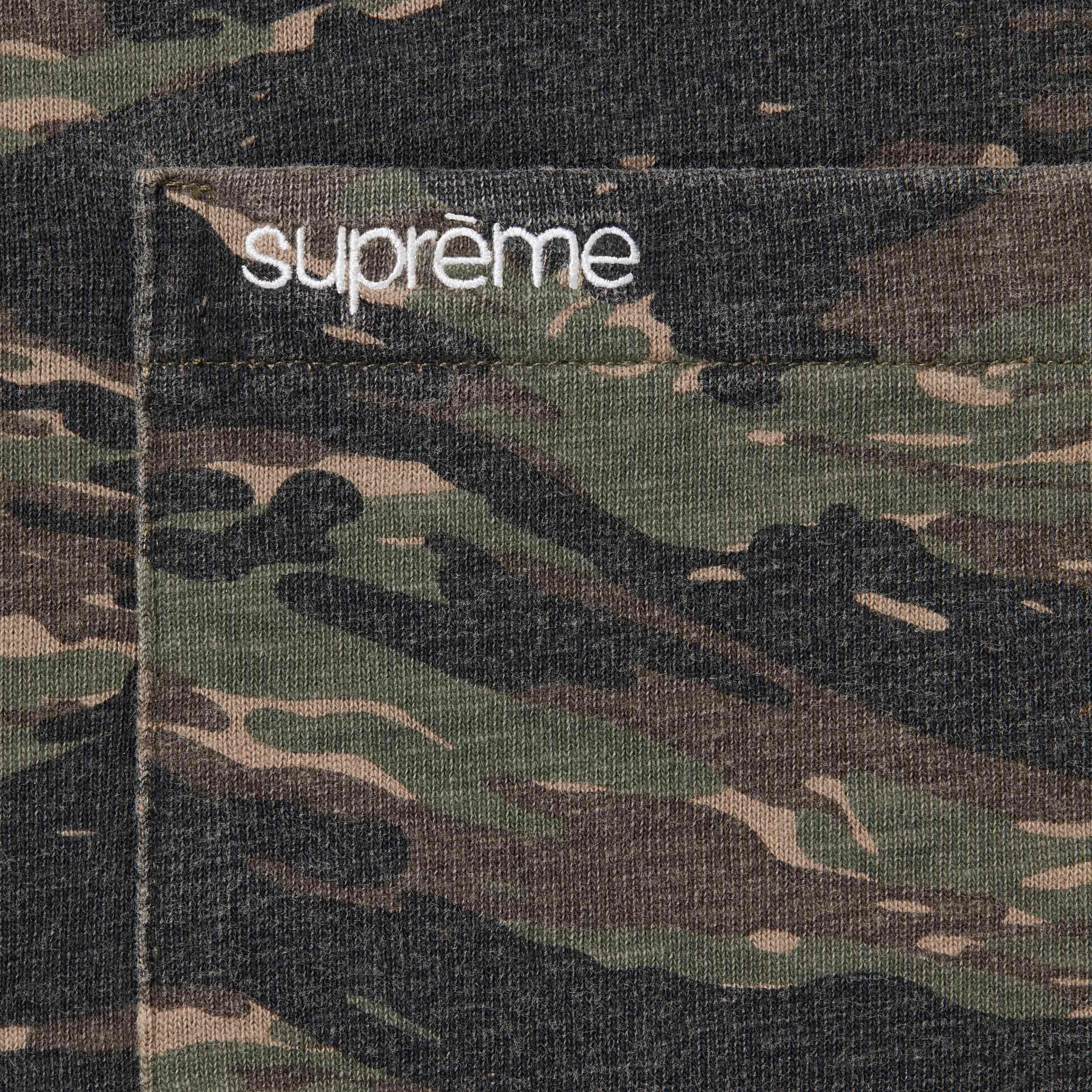 Supreme S S Pocket Tee (SS24) - Tiger Camo - $60