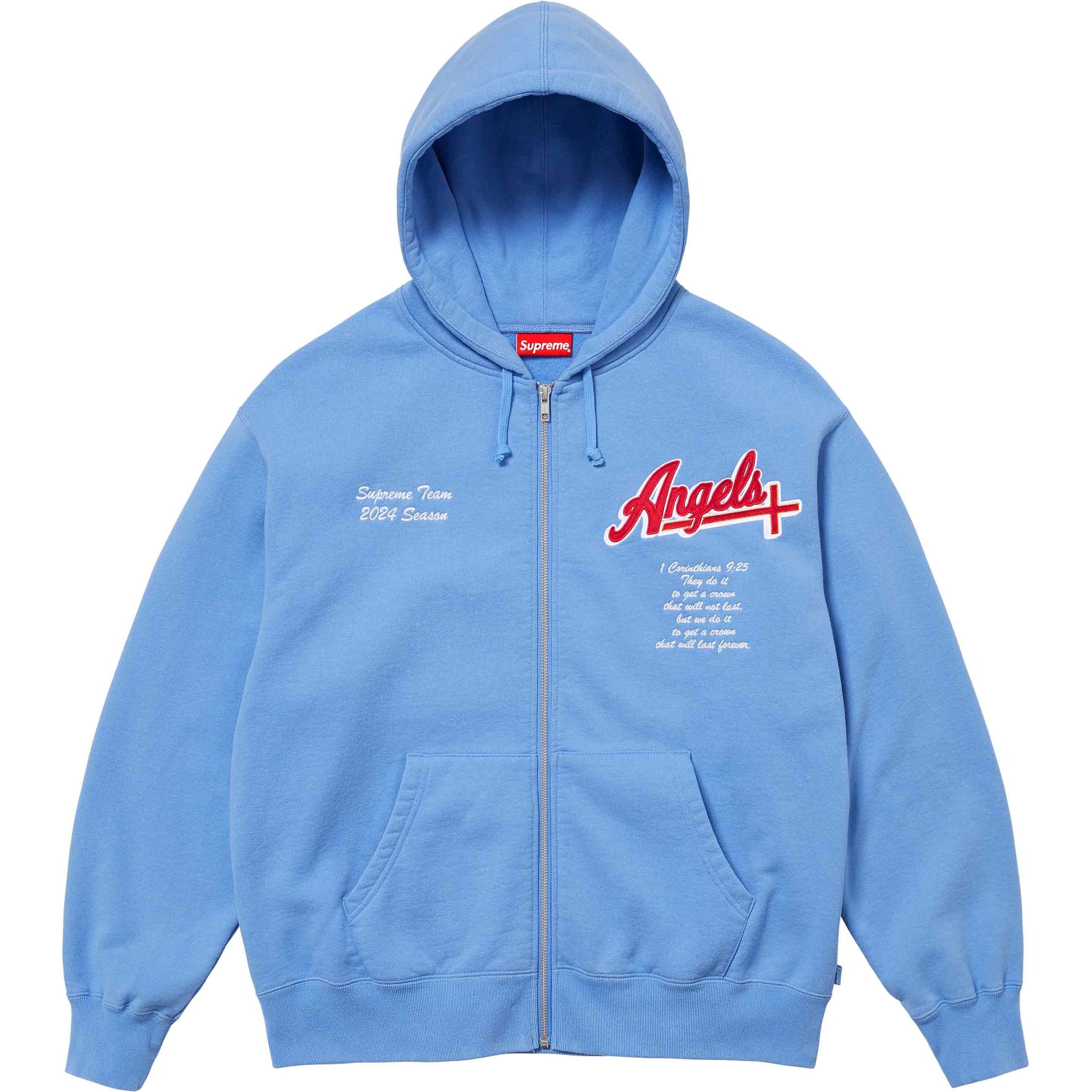 Supreme Salvation Zip Up Hooded Sweatshirt (SS24) - Light Blue - $178