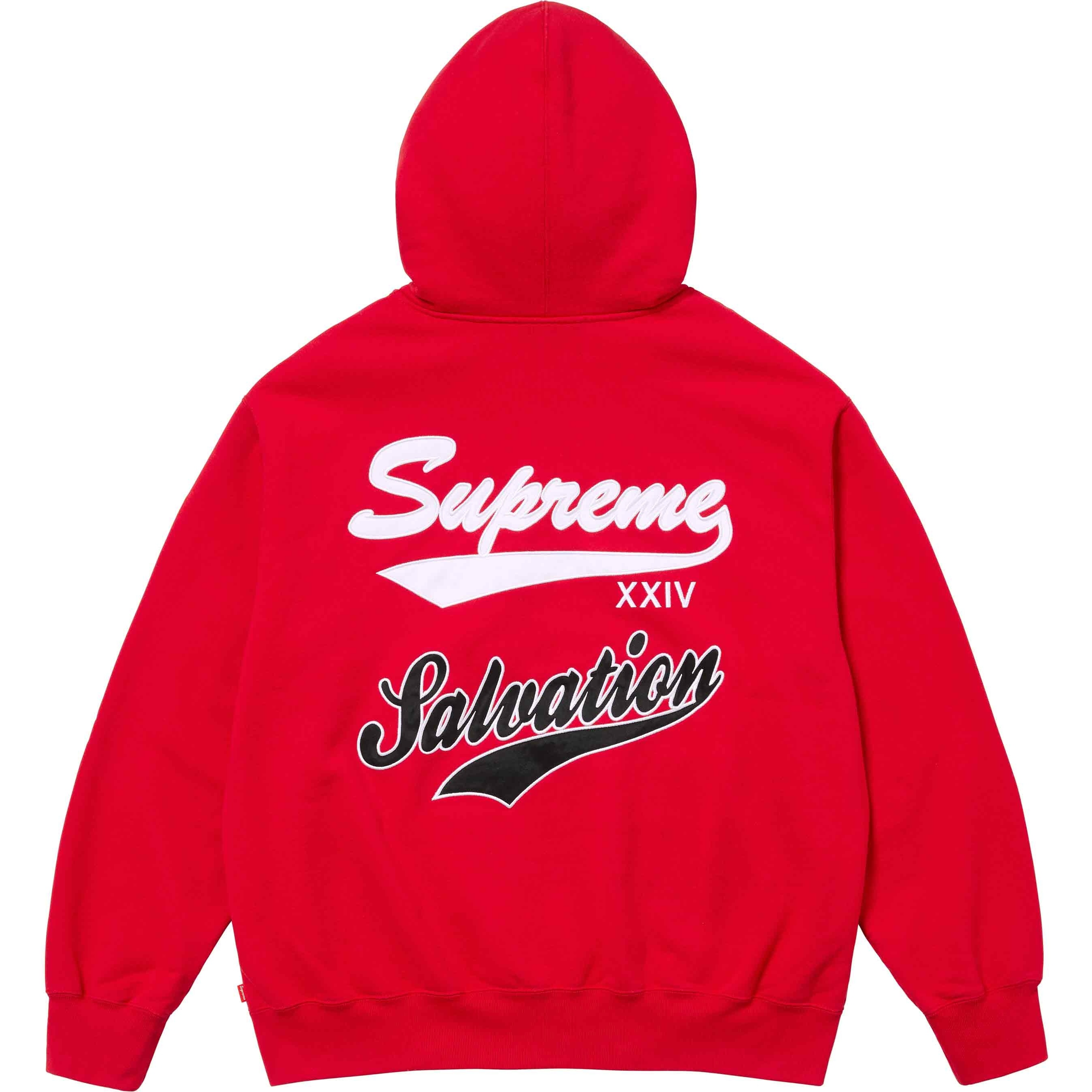 Supreme Salvation Zip Up Hooded Sweatshirt (SS24) - Red - $178