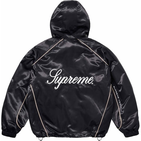 Supreme Satin Hooded Track Jacket - Black