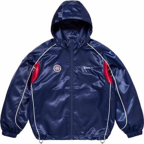 Supreme Satin Hooded Track Jacket ブルー Satin Hooded Track Jacket - spring/summer 2024 - Supreme