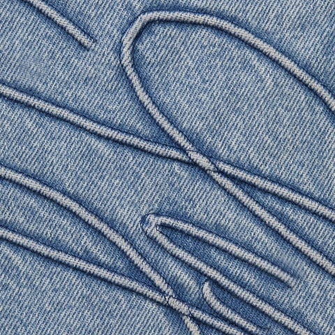 Supreme Script Baggy Denim Short - Washed Indigo