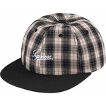 Supreme Script Logo 6-Panel (SS24) - Black Plaid
